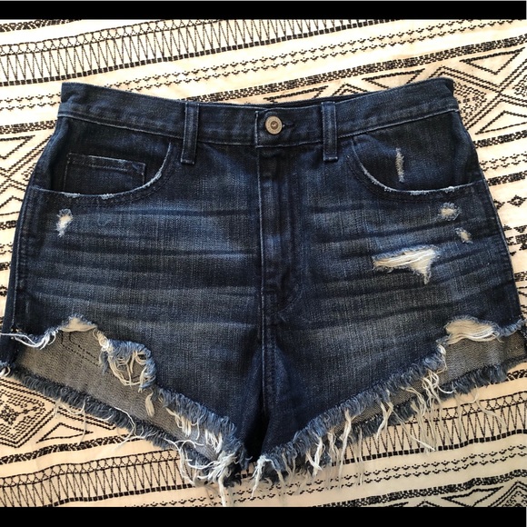 dark blue jeans shorts